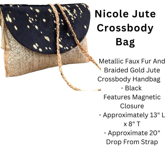 Nicole Jute & Faux Painted Cowhide Crossbody bag - Picture 1 of 3